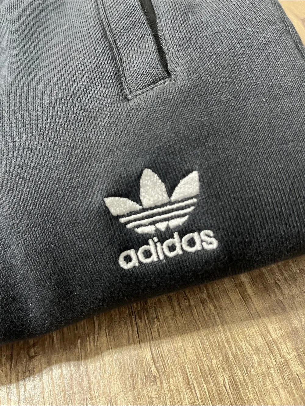 adidas Black Trefoil Fleece Joggers for Men